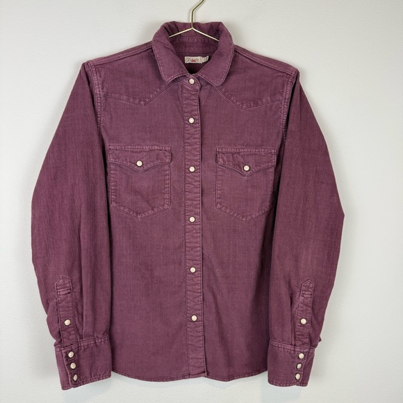 Faherty Stretch‎ Cord Western Shirt Catawaba Grape Purple Corduroy Size Small - Picture 5 of 16